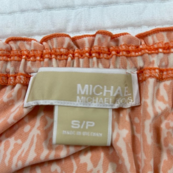 MICHAEL- Michael Kors Orange/White  Print Midi Dress. Size Small. - Picture 4 of 9